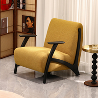 Fauteuil d'appoint moderne et confortable, rembourré, avec structure en bois massif, pour salon ou hôtel