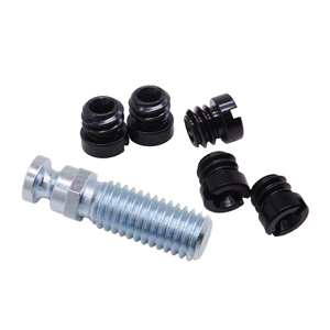 Vis <span class=keywords><strong>de</strong></span> positionnement <span class=keywords><strong>à</strong></span> tête sphérique en zinc galvanisé sur mesure, avec tampon d'isolation anti-vibration en caoutchouc pour le positionnement des portes d'armoires - Product Image 1