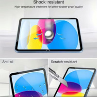 Protection d'écran en verre trempé HD facile à appliquer pour iPad 10e génération, protection de tablette sans bulles, 2022