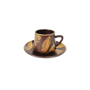Superior Ceramic Coffee <b>Cup</b> and Saucer <b>Set</b> Color Glaze Matte 12 <b>Cups</b> Saucer Tea <b>Cups</b> <b>Set</b> of 6 With Gift Box - Product Image 5