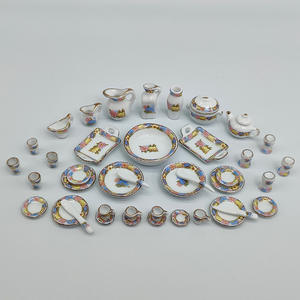 40 Pcs Set Peralatan Makan Miniatur Keramik Aksesoris Rumah Boneka Peralatan Makan Kecil Hadiah Promosi - Product Image 4