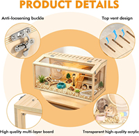 Cage à hamster anti-mastication, grande cage à hamster de 32 pouces avec vue panoramique et dessus ventilé, fournitures spacieuses pour animaux de compagnie en gros