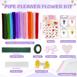 100-Piece Plastic Pipe Cleaners Colorful Chenille Stem DIY Art Crafts <b>Soft</b> Christmas Decorations Plush Twist Stick <b>Wire</b> Supplies - Product Image 2
