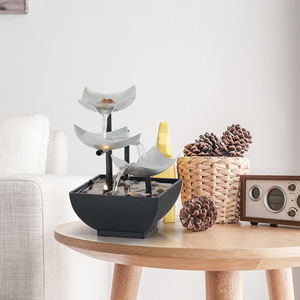 Belle décoration <span class=keywords><strong>de</strong></span> maison moderne couleur argent mini fontaine d'eau <span class=keywords><strong>de</strong></span> table en métal - Product Image 4