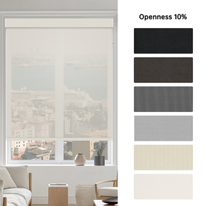 SAMADHI Built-In Electric Motorized Blackout Roller Blinds Custom Size Remote Control Polyester Fabric Modern Design - Product Image 3