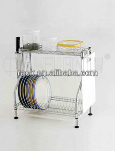 DIY 3 Tiers Patent Metal Kitchen <strong>Plate</strong> <strong>Rack</strong> , Dish <strong>Rack</strong> and Drainboard on Tabletop - Product Image 4