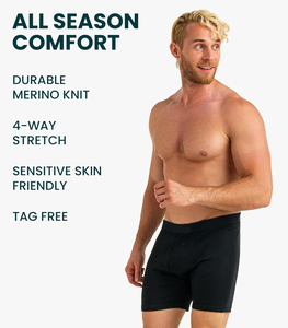 Boxers pour homme CELINNE 100% laine mérinos, entrejambe ouvert, élasthanne, performance extensible, séchage rapide. - Product Image 5