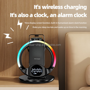 Station de charge sans fil multifonction pliable <span class=keywords><strong>7</strong></span> en 1, 15W, réveil, chargeur sans fil pour Samsung, <span class=keywords><strong>iPhone</strong></span>, téléphone, montre - Product Image 3