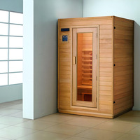 Sauna infrarouge moderne individuel pour intérieur, 5 chauffages, Bluetooth, faible EMF, en bois de pruche, idéal appartement, chambre, salon – Vente directe usine