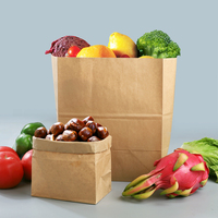 Sac en papier Kraft personnalisé, 20 pièces, sans poignée, cadeau pour Shopping, marron