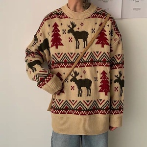 <span class=keywords><strong>Pull</strong></span> de Noël <span class=keywords><strong>moche</strong></span> tricoté à manches longues personnalisable pour hommes unisexe Jacquard Design respirant tricots - Product Image 5