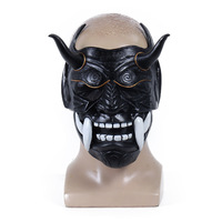 Masque de cosplay Prajna en latex rouge, pour jeu japonais, fête d'Halloween, déguisement de bal