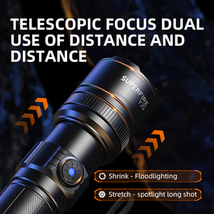 Zoomable Sạc đèn pin săn bắn khẩn cấp Nhôm chiến thuật dẫn Ngọn Đuốc Đèn pin - Product Image 4