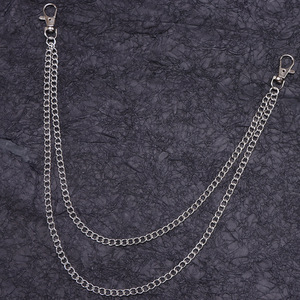 Unisex Denim Waist <b>Chain</b> Zinc Alloy Double Ring Hip Hop Casual Fashion Body <b>Chain</b> - Product Image 3