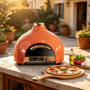 Horno Eléctrico para <span class=keywords><strong>Pizza</strong></span> de Encimera con Control de Temperatura, Diseño Retro Naranja, para <span class=keywords><strong>Pizza</strong></span> Casera al Estilo <span class=keywords><strong>Italiano</strong></span> Auténtico - Product Image 1