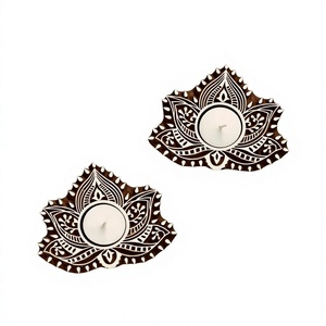 Wooden <b>Tea</b> Light Holder Mandala Design Round Home Decoration - Product Image 1