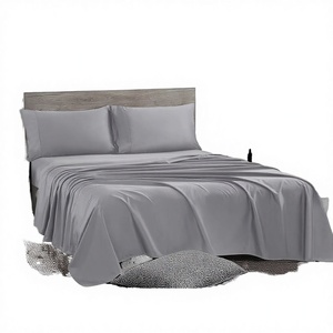 Juego de Ropa de Cama de 4 Piezas, 600 Hilos, Tejido Ecológico, para Todas las Estaciones, Transpirable, con Sábana Ajustable, Sábana Plana Refrescante y Fundas de Almohada Suaves, 100% Algodón - Product Image 2