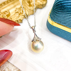 Pendentif en argent S925, perles de 8-10 mm, accessoires de perles DIY, collier en jade tendance, support de pendentif, 30565, accessoire charmant en diamant - Product Image 2