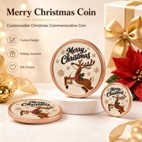 Pièce de monnaie commémorative de Noël personnalisée d'usine, 1/5 oz, en cuivre pur .999, couleur vive, pièce de monnaie de défi souvenir de Noël imprimée