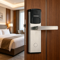 Serrure de porte d'hôtel électronique intelligente RF en acier inoxydable étanche, durable et polie, avec lecteur RFID et encodeur