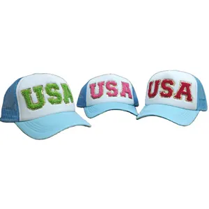 Topi Trucker USA terbaru Snapback 3D bordir tambalan busa topi Trucker untuk membuat Amerika hebat lagi