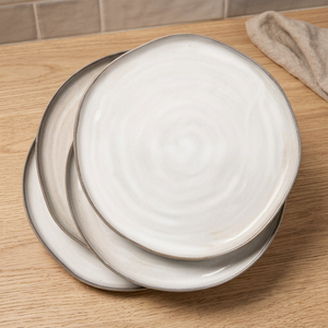 Round Glass Serving Tray Super High Quality Simple Luxury White Marble Gold Foil Art With Handles - Indian Home Crafts - Product Image 4