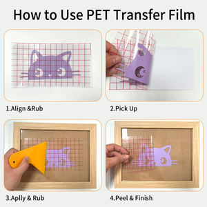 Cinta de Transferencia de Vinilo de 30.5cm X 25m, Cinta de Transferencia de Rejilla Roja, Cinta de Transferencia Transparente de Adhesión Media para Vinilo - Product Image 5