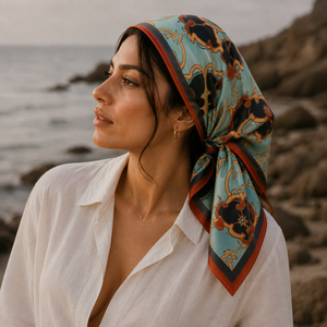 <b>Silk</b> <b>Square</b> Fashion <b>Scarf</b> Women Adult Digital Print European American Breathable Reversible Pattern Daily Wear All Seasons - Product Image 5