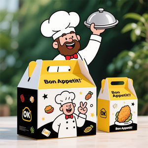 กล่องกระดาษลูกฟูกสำหรับใส่อาหารกล่องไก่ทอดกล่องกระดาษพิมพ์ลายแบบออกแบบได้ตามต้องการ - Product Image 1