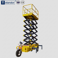 Plateforme élévatrice à ciseaux, tricycle électrique, grue de levage à pression d'huile, acier au manganèse, 2 personnes, 4-6m/min