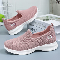 Femmes tricot sans lacet baskets dames élastique bas haut appartements léger respirer maille mode baskets volant tissé mocassins chaussures