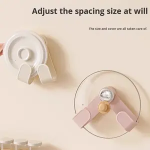 Support de couvercle de pot en plastique crème à ventouse, multifonctionnel, réglable, mural, sans perçage, moderne et simple, pour <span class=keywords><strong>la</strong></span> cuisine - Product Image 4