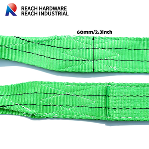 60mm×5m 14T/30000lbs ヘビーデューティー ダブルプライ フラットリフティングPEウェビングスリングベルト 車牽引ストラップ トラック車両工具 車トレーラー用 - Product Image 3