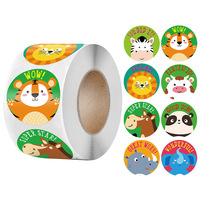 Pegatina Decorativa de Dibujos Animados, Rollo de Vinilo Adhesivo de Recompensa, Etiqueta de Pastel para Niños, Impermeable, Extraíble, Pegatinas Troqueladas Personalizadas