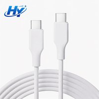 Câble de charge rapide USB-C vers USB-C 60W PD, conducteur en cuivre pur, silicone souple, durable pour tablette, ordinateur portable, téléphone mobile IOS