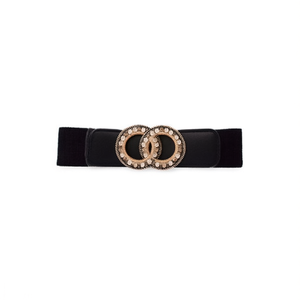Ceinture élastique en PU à double boucle, mode décontractée pour femmes - Product Image 1