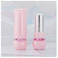 Tube de rouge à lèvres rose mignon de 3,5 ml avec motif papillon, tube vide pour rouge à lèvres ou baume à lèvres pour filles, logo personnalisé, vente en gros