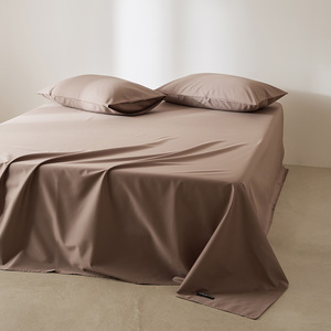 <span class=keywords><strong>Drap</strong></span> plat en coton longues fibres style Aman minimaliste, 300 fils, respirant, doux pour la peau, texture hôtelière haut de gamme pour chambre à coucher - Product Image 3