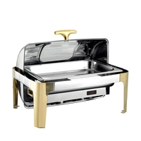 Ensemble de chauffe-plats Buffet de luxe chauffe-plats fournitures de fête Buffet présentoir de nourriture en acier inoxydable chauffe-plats