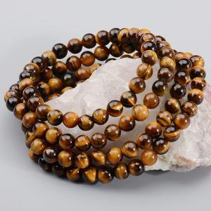 Vente en gros de pierres précieuses en vrac 4mm 6mm 8mm 10mm Perles d'œil de tigre brun naturel pour la fabrication de bracelets et de bijoux - Product Image 5