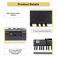 MY MUSIC MY-376 37-Key Mini Electric Portable Digital Piano Keyboard Instrument Durable Plastic Electronic Organ