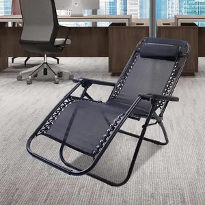 Yüksek kaliteli açık Morden tarzı çelik boru geri uzanmış plaj katlanır sıfır yerçekimi Recliner sandalye