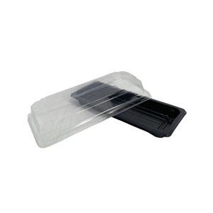 Food grade high quality black sushi containers with lids