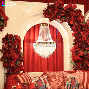 LEDA Wedding Stage Decoration Custom Modern <b>White</b> <b>Acrylic</b> Five-piece Set Hanging Flower Backdrop - Product Image 4