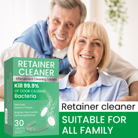 Comprimés effervescents nettoyants pour appareils dentaires, éliminent les taches et la plaque dentaire, nettoyant pour aligneurs transparents, saveur menthe, emballés individuellement