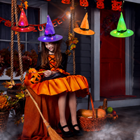 Nouveau Chapeau de Sorcière LED 2026 Lumineux et Coloré, Accessoire de Costume, Décoration Suspendue pour Fêtes d'Halloween et Fournitures de Fête