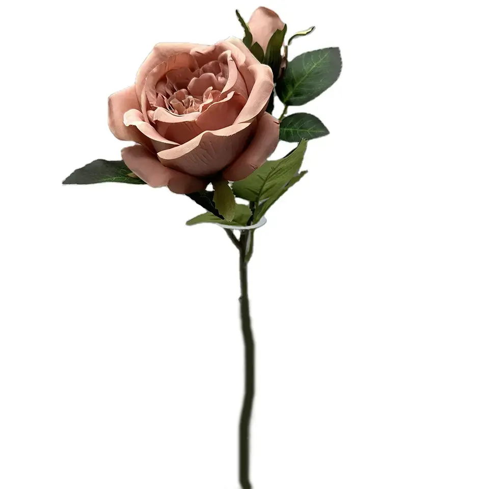 शादी की सजावट के लिए रियल टच गुलाब की पंखुड़ियाँ एकल गुलाब के तने की व्यवस्था वाले फूल, उच्च ग्रेड कृत्रिम रेशम के फूल स्वीकृत