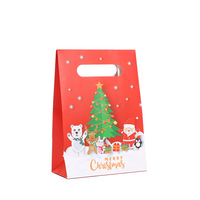2025 nouveau cadeau de noël bonbons emballage père noël conception flip-top recyclable papier couché sac fourre-tout impression offset pour bougie