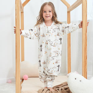 Sac de couchage en gaze de coton de bambou quatre saisons, sac de couchage à 4 couches pour bébé, couette anti-coup de pied, sac de couchage à manches longues pour bébé - Product Image 4