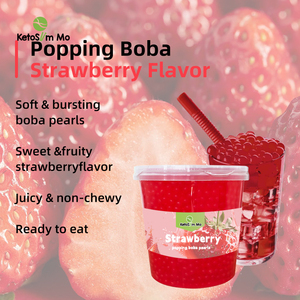 Grosir rasa stroberi rasa buah gelembung instan mutiara susu teh bahan minuman memecahkan Boba mutiara - Product Image 3